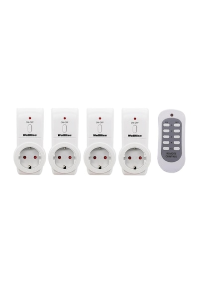 Wellhise Priz 4'lü Uzaktan Kumandalı Priz 4+1 3680w Çocuk Korumalı Priz