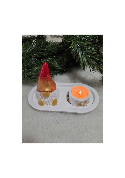Noel Baba Biblo Ve Mumluklu Sunumluk Set-merry Chrislmas Sticker Yazı