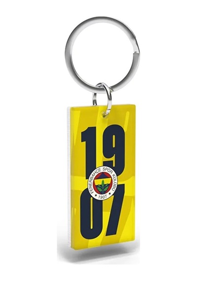 Fenerbahçe Lisanslı Sarı-lacivert 1907 Yazılı Anahtarlık Kanarya Ahşap Kutulu Sarı - Lacivert