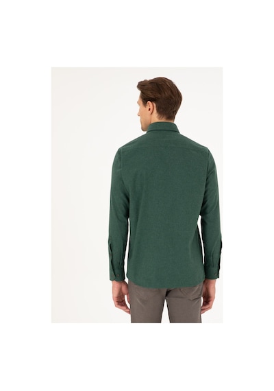 Pierre Cardin Regular Fit Uzun Kollu Gömlek 1960022 Yeşil