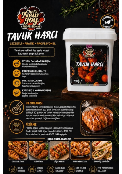 Koruyucusuz Özel Baharat Karışımı Fırında Tavuk Harcı 750 G