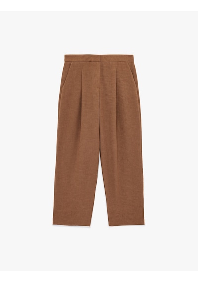 Koton Keten Görünümlü Cepli Bilek Boy Pile Detaylı Havuç Pantolon Kahverengi 6sak40106pw Kahve Koton Keten Görünümlü Cepli Bilek Boy Pile Detaylı Havuç Pantolon Kahverengi 6sak40106pw Kahve