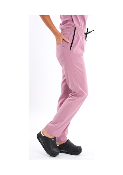 Unisex Pudra Soft Likra Doktor Scrubs Hemşire Cerrahi Nöbet Takım Üniforma Pudra Pudra