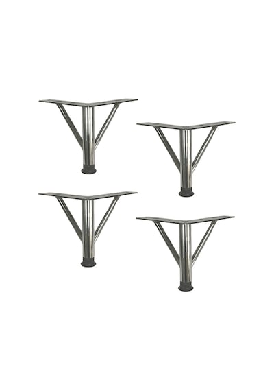 4 Adet Firkete Ayak Metal 15 Cm Krom Mobilya Koltuk Ayağı