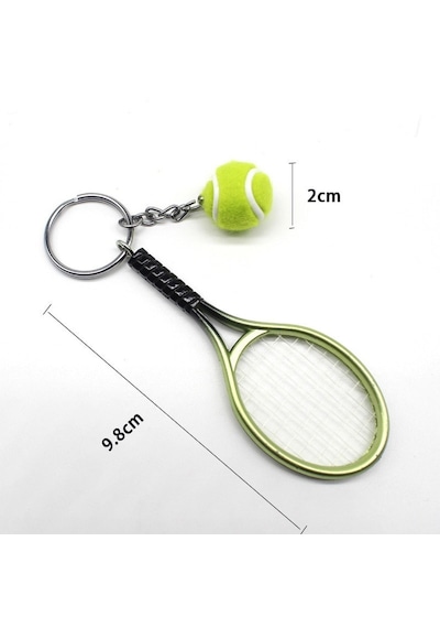 Gerçekçi Tenis Raketi Tasarımlı Şık Anahtarlık Kolye Çanta Süsü Tennis Keychain 5332