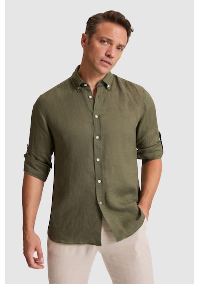 U.s. Polo Assn. Erkek Koyu Haki Gömlek Desenli 50319065-vr111