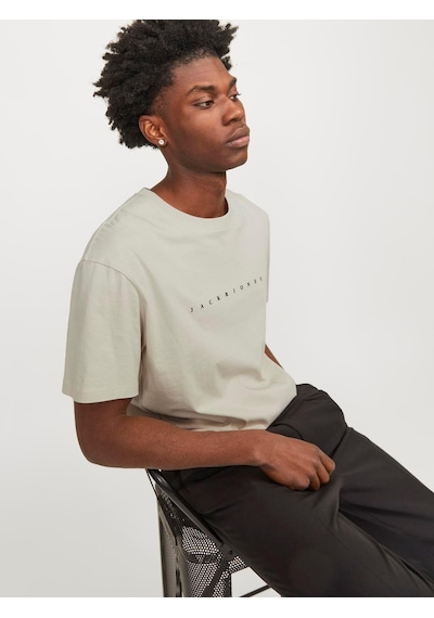 Jack & Jones JJESTAR JJ TEE Erkek  Bej Tişört