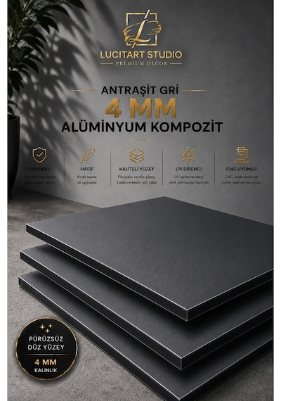 4 Mm Antrasit Gri Alüminyum Kompozit Panel Levha Cnc Ve Lazer Kesime Uygun Uv Baskılık Reklam Tabela Malzemesi Gümüş Gümüş 4 Mm Antrasit Gri Alüminyum Kompozit Panel Levha Cnc Ve Lazer Kesime Uygun Uv Baskılık Reklam Tabela Malzemesi Gümüş Gümüş