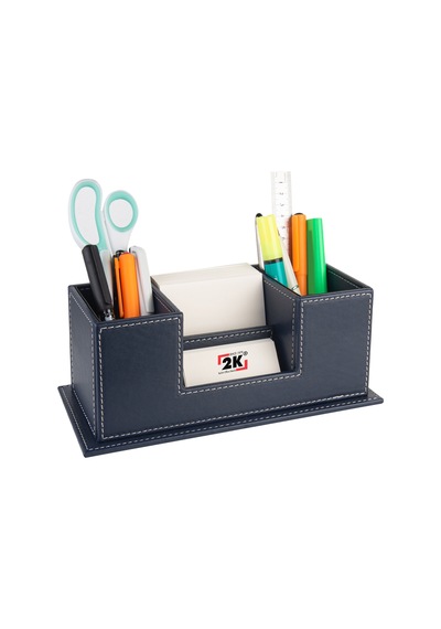 Masaüstü Deri Organizer Kalemlik 4 Gözlü Desktop Organizer Rainbow Vegan 10x12x25 Cm.