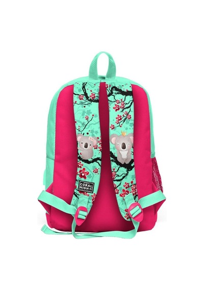 Su Yeşili Neon Mercan Koala Desenli Coral High Kids Usb'li 3 Lü Okul Çanta Seti Goset0123813