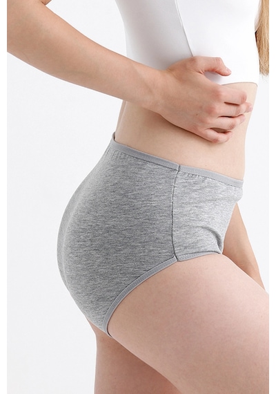 Meine Liebe Unterwäsche Pamuklu 7'li Paket Yüksek Bel Toparlayıcı Etkili Bato Külot Gri