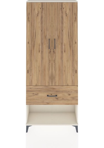 Arges Dolap 3 Raflı Tek Çekmeceli 2 Kapaklı 88x30x221 Aytaşı-çam Aytaşı