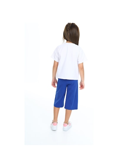 Toontoy Kids Toontoy Kız Çocuk Baskılı Kaprili Takım Saks Mavi
