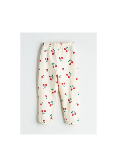 LC Waikiki Lcw Kids Kiraz Baskılı Kız Çocuk Jogger Eşofman Altı W5 Ecru Prınted