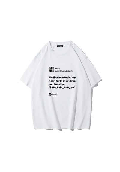 Brz Collectıon Brz Collection Unisex Oversize Justin Bieber - Baby T-shirt Beyaz