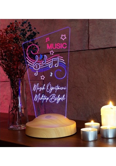 Müzisyen Hediyesi, Müzik Öğretmenine Hediye, Renkli Led Lamba