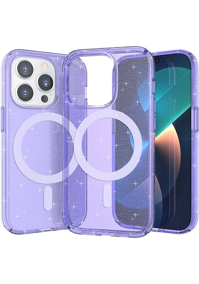 Samsung Galaxy Uyumlu Z Fold 6 Kılıf Magsafe Destekli Ve Renkli Simli Sert Şeffaf Tpu Silikon Kapak Royal Case/allstar Pembe