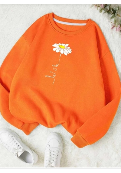 Kozia Outdoors Baskılı Oyaka Unisex Oversize Sweatshirt Oyakalar4 Oranj