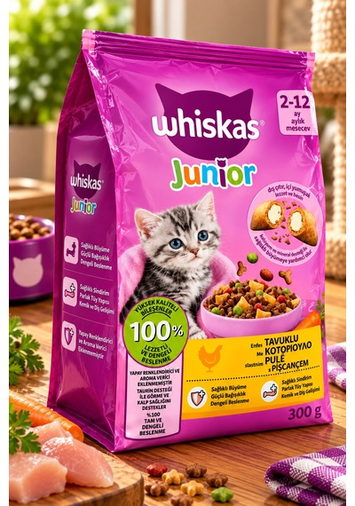 Whiskas Junior Yavru Kedi Maması Etli Sebzeli Tavuklu