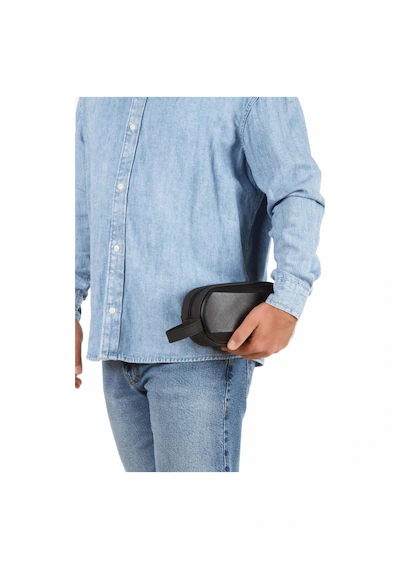 Newish Polo Erkek Siyah Deri-kabuklu Traş Kozmetik Seyahat Ve Bakım El Çantası Portföy/clutch Siyah.
