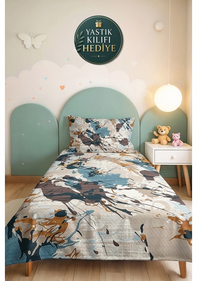Mavi Geometrik Genç Odası Tek Kişilik Pike Takımı-bej Modern Kahve 160x220 Cm Kapitone Yatak Örtüsü Kuşluk Örtü Gölgesi