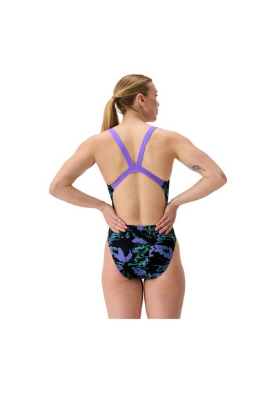 Speedo Fl Printed Leaderback Af Kadın Yüzücü Mayosu Çok Renkli