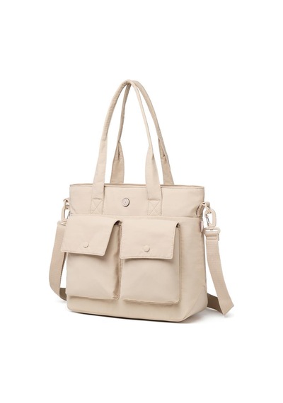 Smart Bags Mikro Poly Kumaş Büyük Boy Kadın Omuz Çantası 3345 Bej