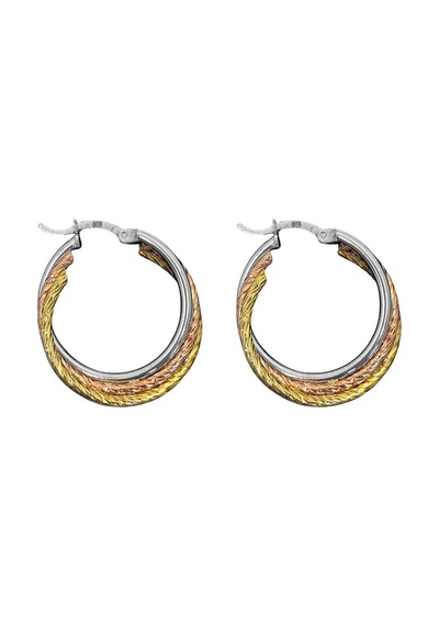 Oya Silver 18k Rose-gold Kaplama Şarnel Gümüş Halka Küpe 2.5x2.5cm