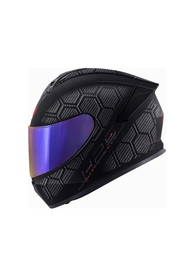 Gıvı 50.x Snake Mat Karbon Kask Gökkuşağı Vizör Tek Renk