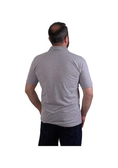 Eser - Polo Yaka Kısa Kol Penye İş Tişörtü - Cepli - Gri