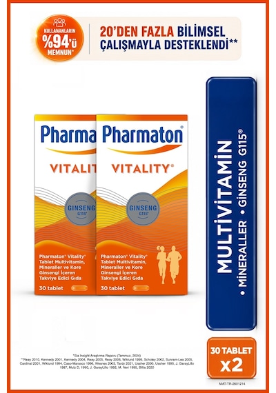 Pharmaton Vitality 2 x 30 Kapsül
