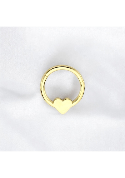 Glorria Altın Kalp Halka Helix Piercing Altın