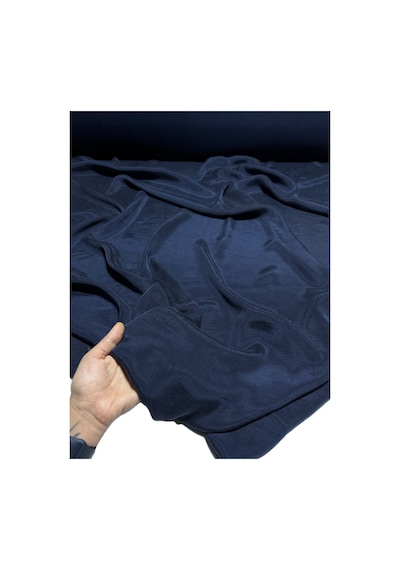 İpek Cupro Kumaş En 140 Cm Parlak Dökümlü Elbise, Gömlek, Kimono, Takım Ve Pantolon 1200 -1 Lacivert