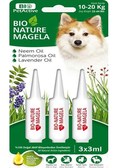 Bio Petactive Nature Magela 10 - 20 KG Deri ve Tüy Bakım Damlası 3 x 3 ML