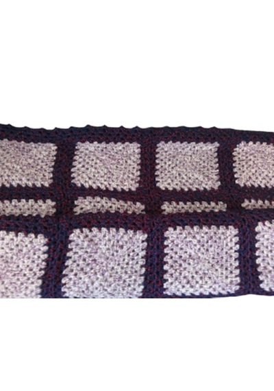 El Örgüsü Renkli Patchwork Büyük Boy Battaniye 135x195 Çok Renkli