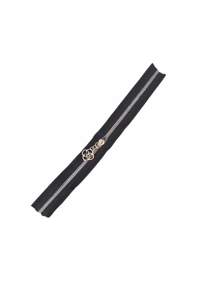 Angel Çanta Aksesuar Başlıklı Fermuar 30 Cm Gümüş Metal Siyah