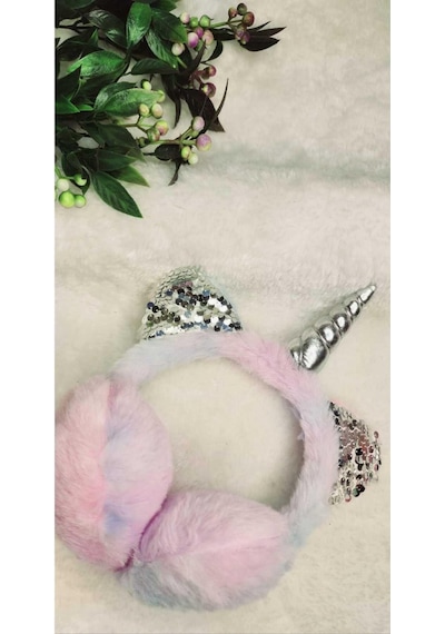 Unicorn Her Yaşa Uygun Taç Modelli Pelüş Kulaklık-110 Çok Renkli