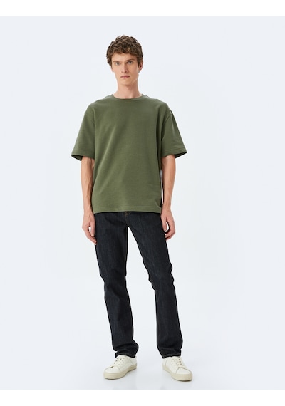 Koton Bisiklet Yaka Kısa Kollu Pamuk Karışımlı Slogan Baskılı Oversize Tişört Haki 5sam10001hk Haki Koton Bisiklet Yaka Kısa Kollu Pamuk Karışımlı Slogan Baskılı Oversize Tişört Haki 5sam10001hk Haki