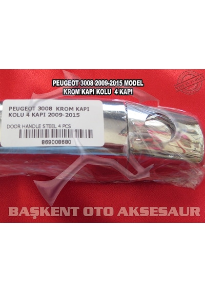 Peugeot 3008 Krom Kapı Kolu 4 Kapı 2009-2015 Paslanmaz Çelik