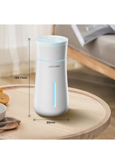 Lenyes Lhu03 Vazo Tipi Rgb Atmosfer Işıklı Nano Sprey Sessiz Hava Nemlendirici Beyaz