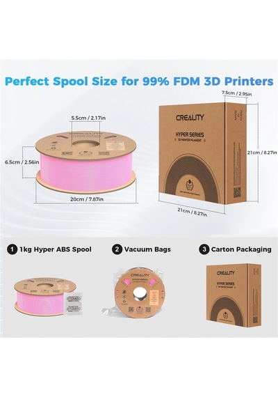 Creality Hyper Abs Pembe Filament 1.75mm 1000gr - Urhanshop Yetkili Satış