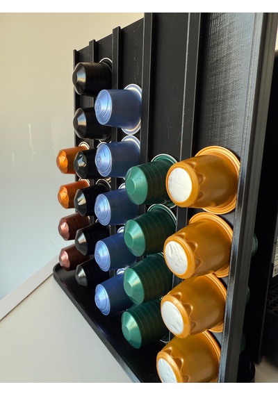Kapsül Kahve Tutucu Dekoratif Standı 60 Kapasiteli Nespresso Siyah