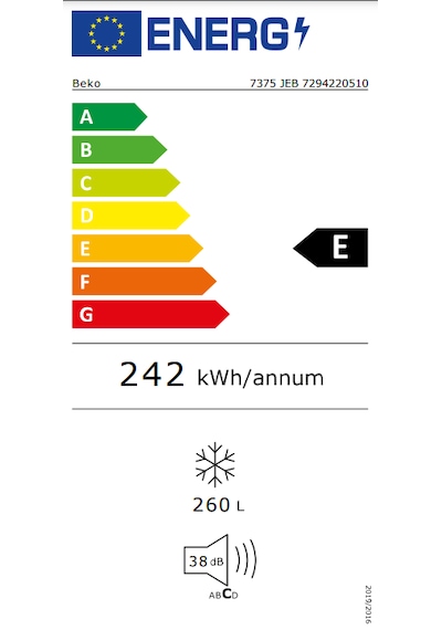 Beko 7375 JEB 260 LT 5 Çekmeceli Dikey Derin Dondurucu