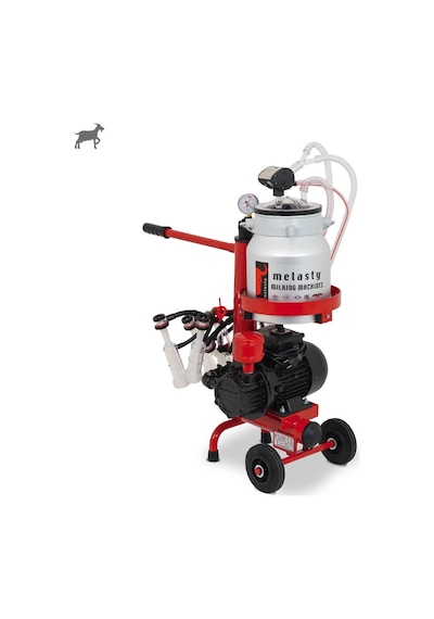 Melasty Micro İkili Keçi Süt Sağma Makinesi Alüminyum Güğüm - Silikon Memelik Micro Kuru Pompa