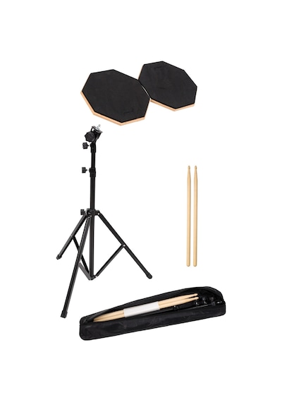 Bateri Davul Drum Pratik Pedi Pad Seti Standlı Baget Tekli Set