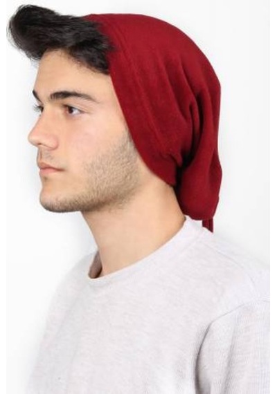 Erkek Polar Boyunluk Bere Kırmızı Bandana Bisiklet Boyunluk Siyah