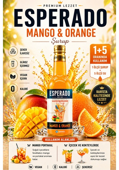 Mango-portakal Yoğun Aromalı Konsantre Şurup 750 Ml