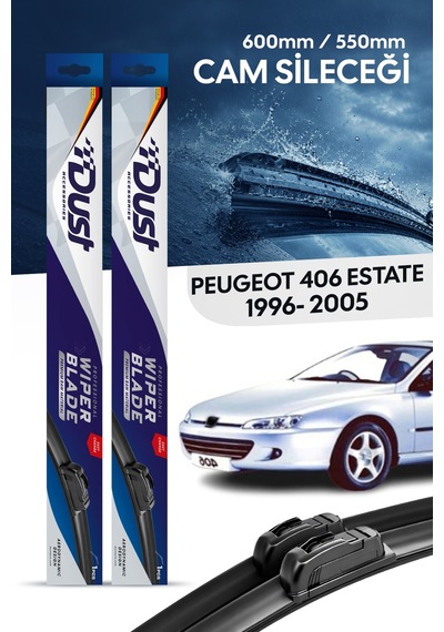 Peugeot 406 Estate Silecek Takımı 1996-2005 Uyumlu 600mm/550mm
