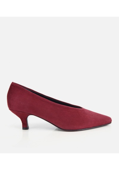 Hotiç Kadın Süet Deri Bordo İnce Topuklu Stiletto 01ayh328990a780 01ayh328990a780