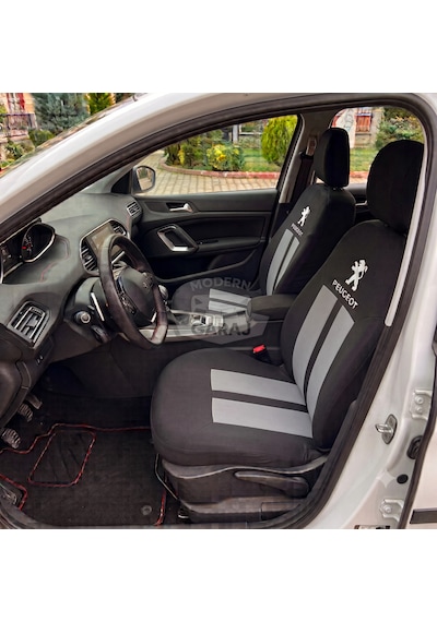 Peugeot Oto Koltuk Kılıfı Peugeot 307 Koltuk Kılıfı Peugeot 306 Kılıf Gri-Siyah